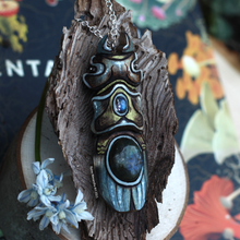 Load image into Gallery viewer, Blue and Gold Beetle Pendant with Labradorite