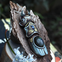 Load image into Gallery viewer, Blue and Gold Beetle Pendant with Labradorite