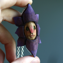 Load image into Gallery viewer, Purple Flower Being Pendant