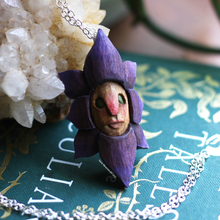 Load image into Gallery viewer, Purple Flower Being Pendant