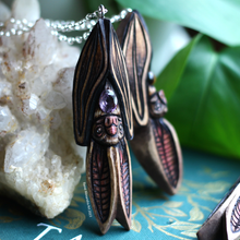 Load image into Gallery viewer, Bat Pendant with Amethyst

