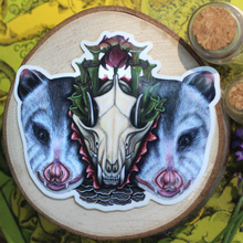 Load image into Gallery viewer, Together in Metamorphosis Opossums Sticker - 3 x 2.5 inches
